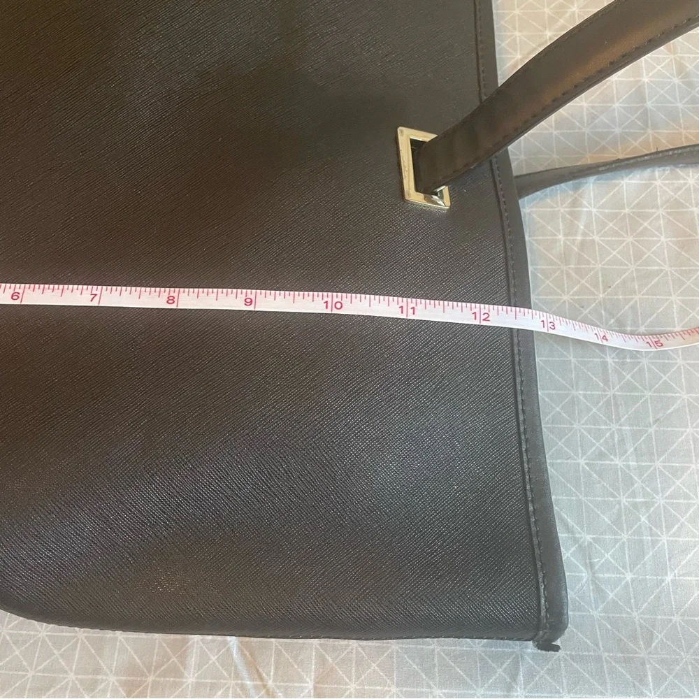 Lo & Sons Seville 13” Laptop Tote Black Saffiano Leather + Extra Shell